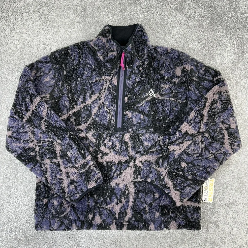 Nike ACG Pullover Mens Small Therma-FIT ADV Canwell Glacier 1/2 Zip Sherpa Lvl 2